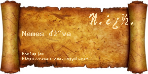 Nemes Éva névjegykártya